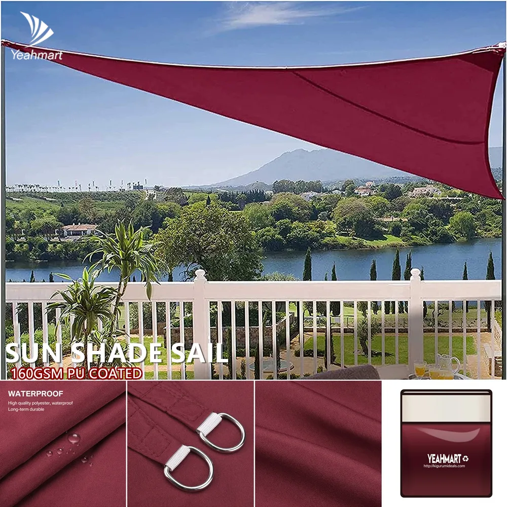 Pare-soleil triangulaire imperméable anti-UV – voile d’ombrage extérieur pour terrasse, jardin et camping – Image 4