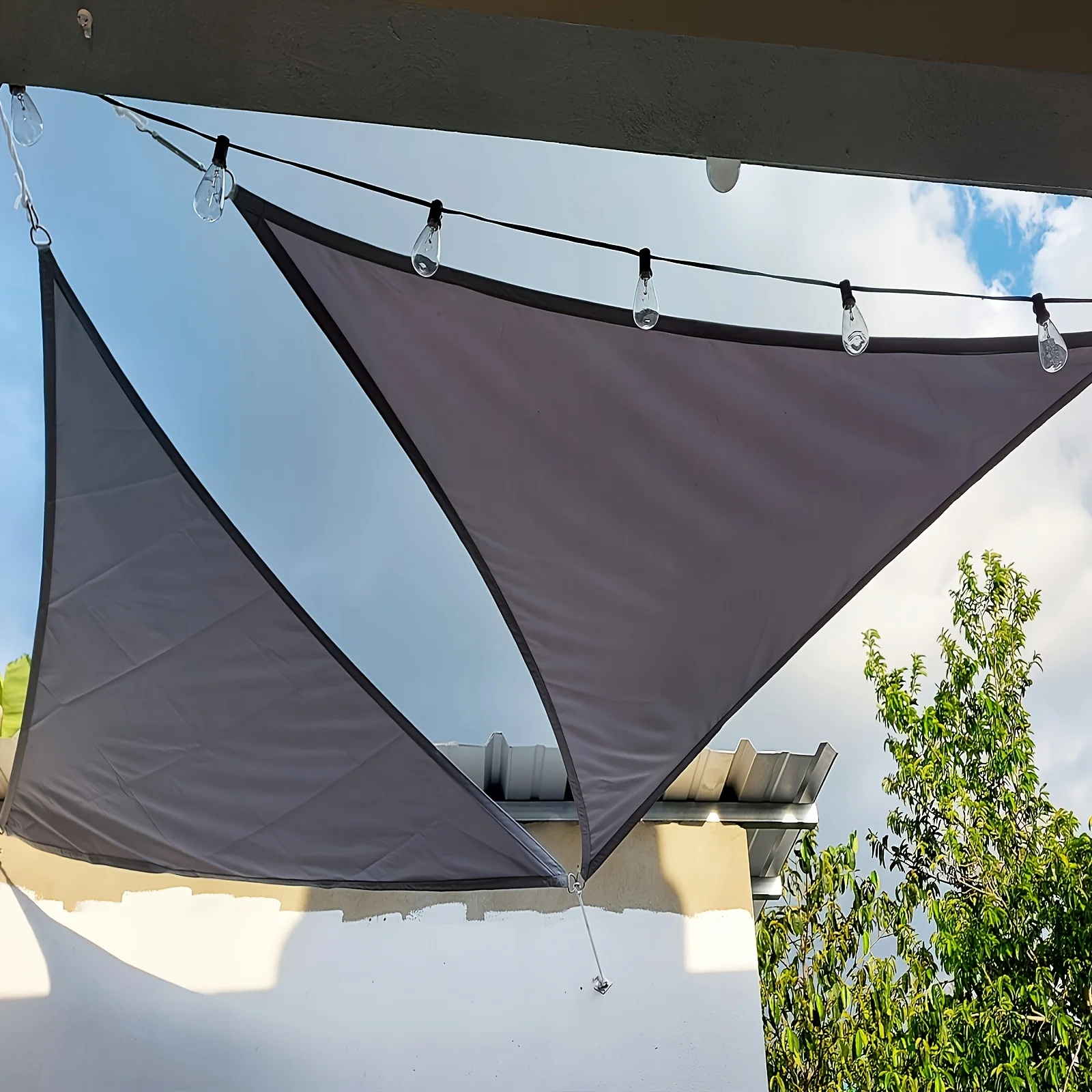 Pare-soleil triangulaire imperméable anti-UV – voile d’ombrage extérieur pour terrasse, jardin et camping – Image 7