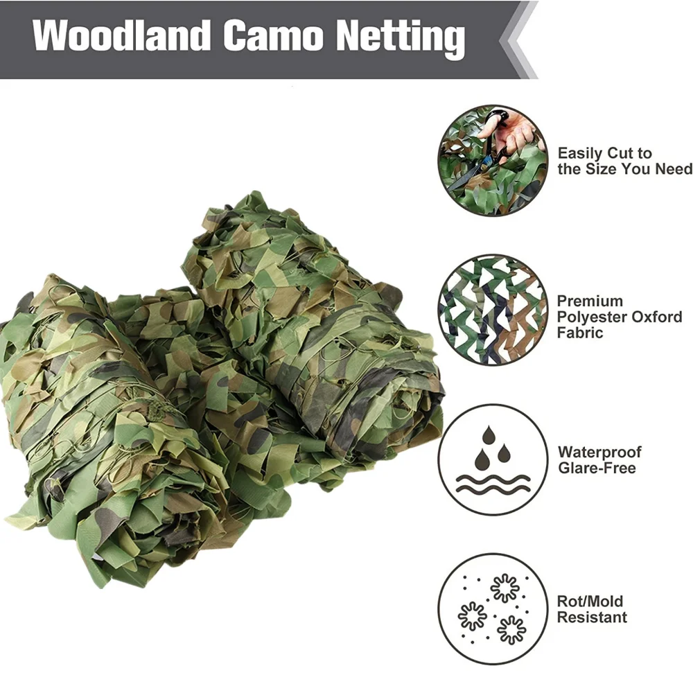 Tente filet camouflage forestier renforcé – couverture extérieure d’ombrage et de protection discrète pour camping et véhicule – Image 3