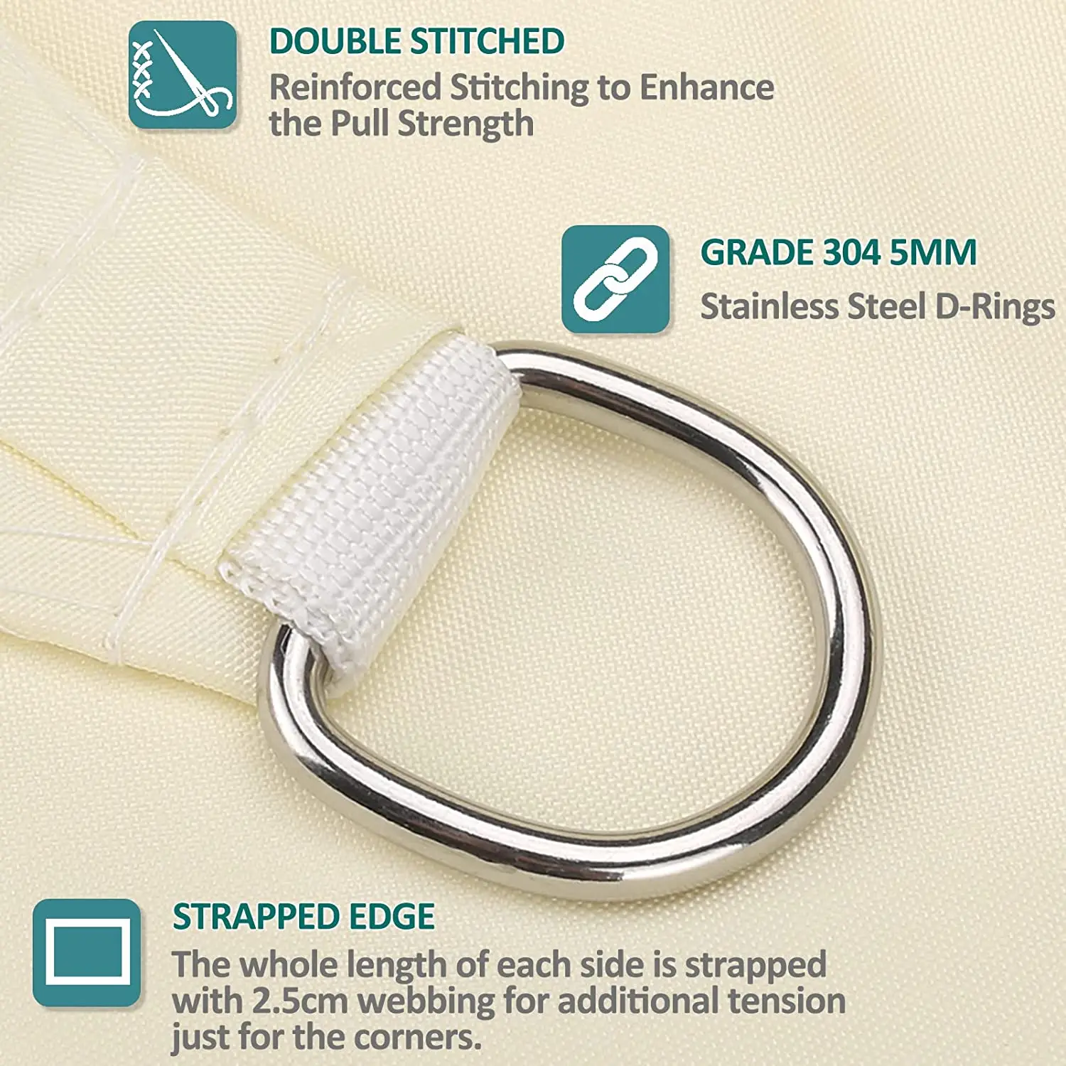 Pare-soleil triangulaire imperméable anti-UV – voile d’ombrage extérieur pour terrasse, jardin et camping – Image 5