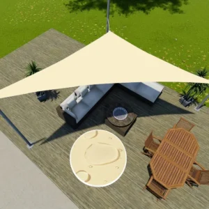 Voile d’ombrage triangulaire imperméable – protection solaire extérieure pour terrasse, camping et jardin