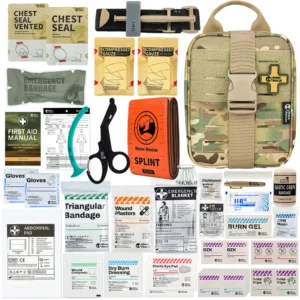Trousse médicale tactique d’urgence IFAK – kit de premiers secours trauma pour véhicule, outdoor et situations critiques