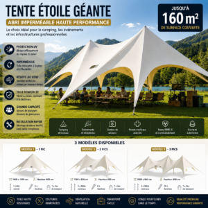 Abri de Campement Haute Résistance – Auvent Imperméable Grand Format pour Survie, Camping, Randonnée et Expéditions Outdoor