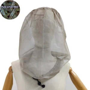 Capuche de Protection Électromagnétique en Fibre d’Argent – Voile de Protection EMF et Moustiquaire Outdoor Multifonction