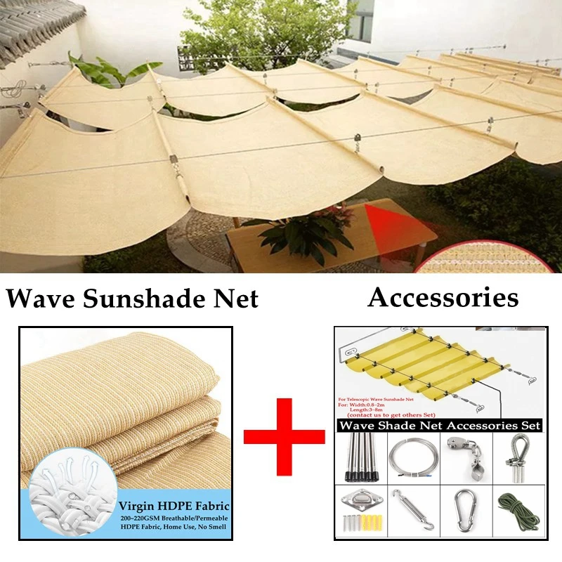 Voile d'Ombrage Ondulée Télescopique Premium – Pare-Soleil Rétractable Imperméable pour Pergola, Terrasse et Jardin – Image 6
