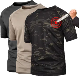 T-Shirt de Protection Discret Haute Résistance – Vêtement Tactique Respirant Anti-Coupure pour Sécurité Professionnelle