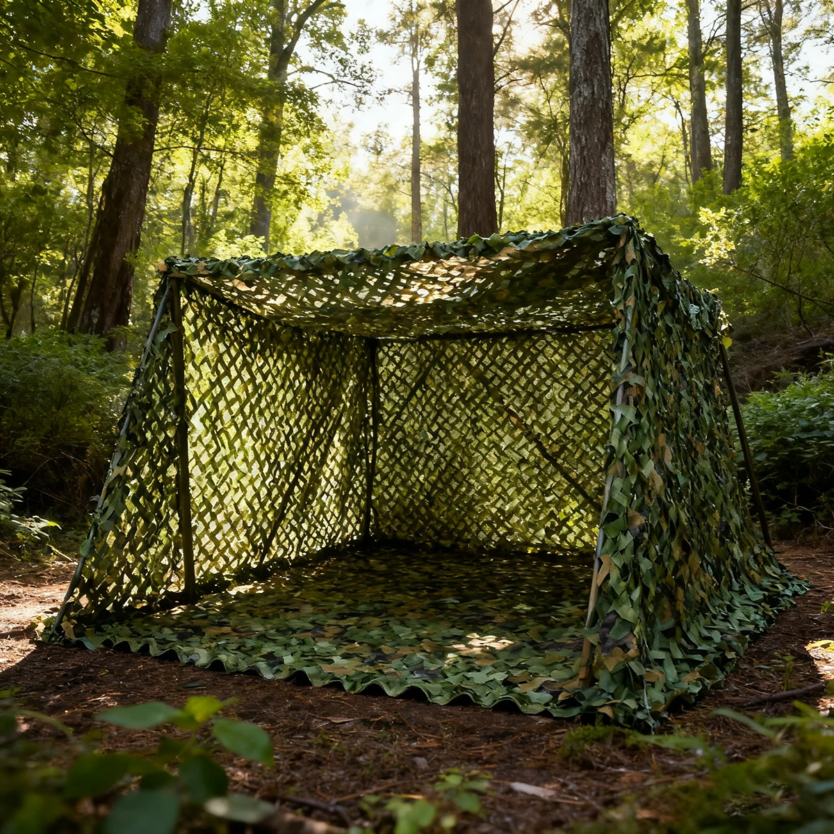 Toile camouflage woodland extérieure – filet d’ombrage et de protection visuelle pour camping, véhicule et abri discret – Image 2