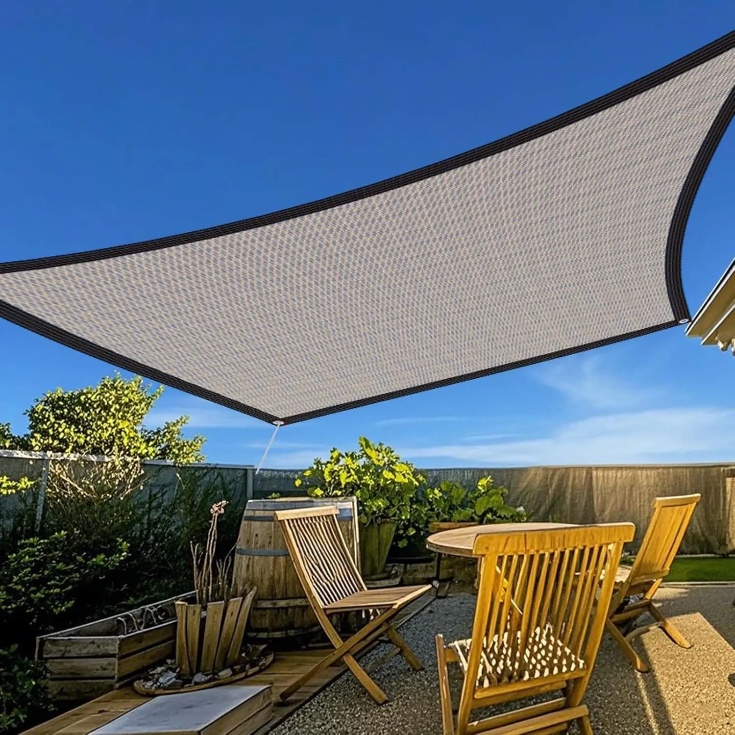 Voile d'Ombrage HDPE Imperméable UPF 50+ – Protection Solaire Haute Performance pour Jardin, Piscine, Terrasse et Camping – Image 7