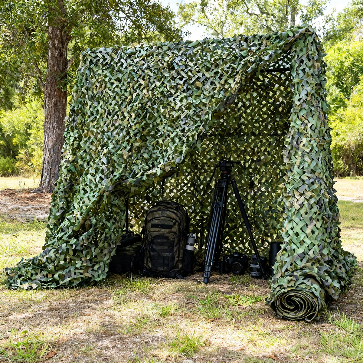Toile camouflage woodland extérieure – filet d’ombrage et de protection visuelle pour camping, véhicule et abri discret – Image 3