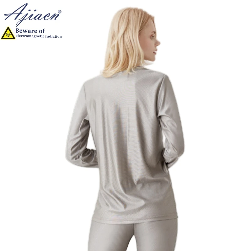 Ensemble Textile Anti-Ondes en Fibres d'Argent – Sous-Vêtements Longs EMF Femme – Image 2