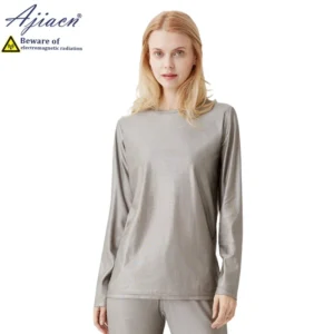 Ensemble Textile Anti-Ondes en Fibres d’Argent – Sous-Vêtements Longs EMF Femme