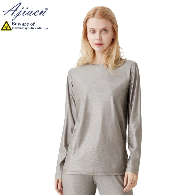 Ensemble Textile Anti-Ondes en Fibres d'Argent – Sous-Vêtements Longs EMF Femme