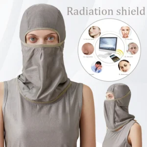 Cagoule Intégrale de Blindage Électromagnétique en Fibres d’Argent – Protection Textile EMF et RF